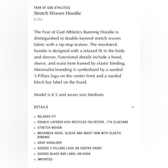 Adidas x Fear Of God Athletics Stretch Woven Running Hoodie Sweater - Picture 7 of 8